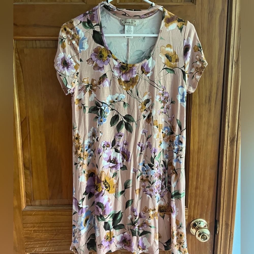 Route 3 Los Angeles - Floral printed light pink dress
